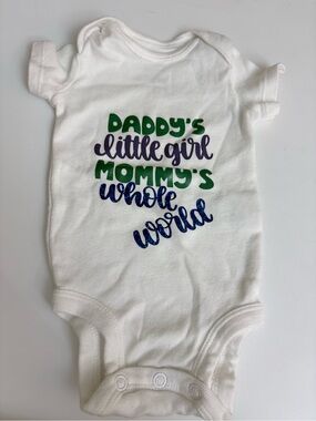 Carters Precious Firsts NB White One pieces Custom HTV Daddys Little Girl Baby